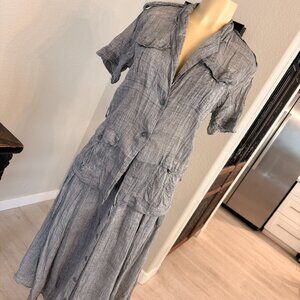 NITYA 3-piece Lightweight Gauze Cotton SAFARI STYLE Blouse / Shorts / Shirt SET